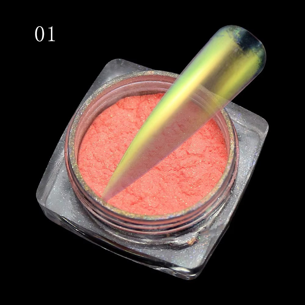 Set de 6 pigments chromes holographiques