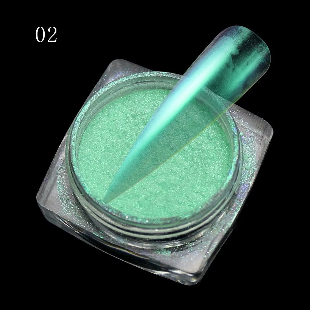 Set de 6 pigments chromes holographiques