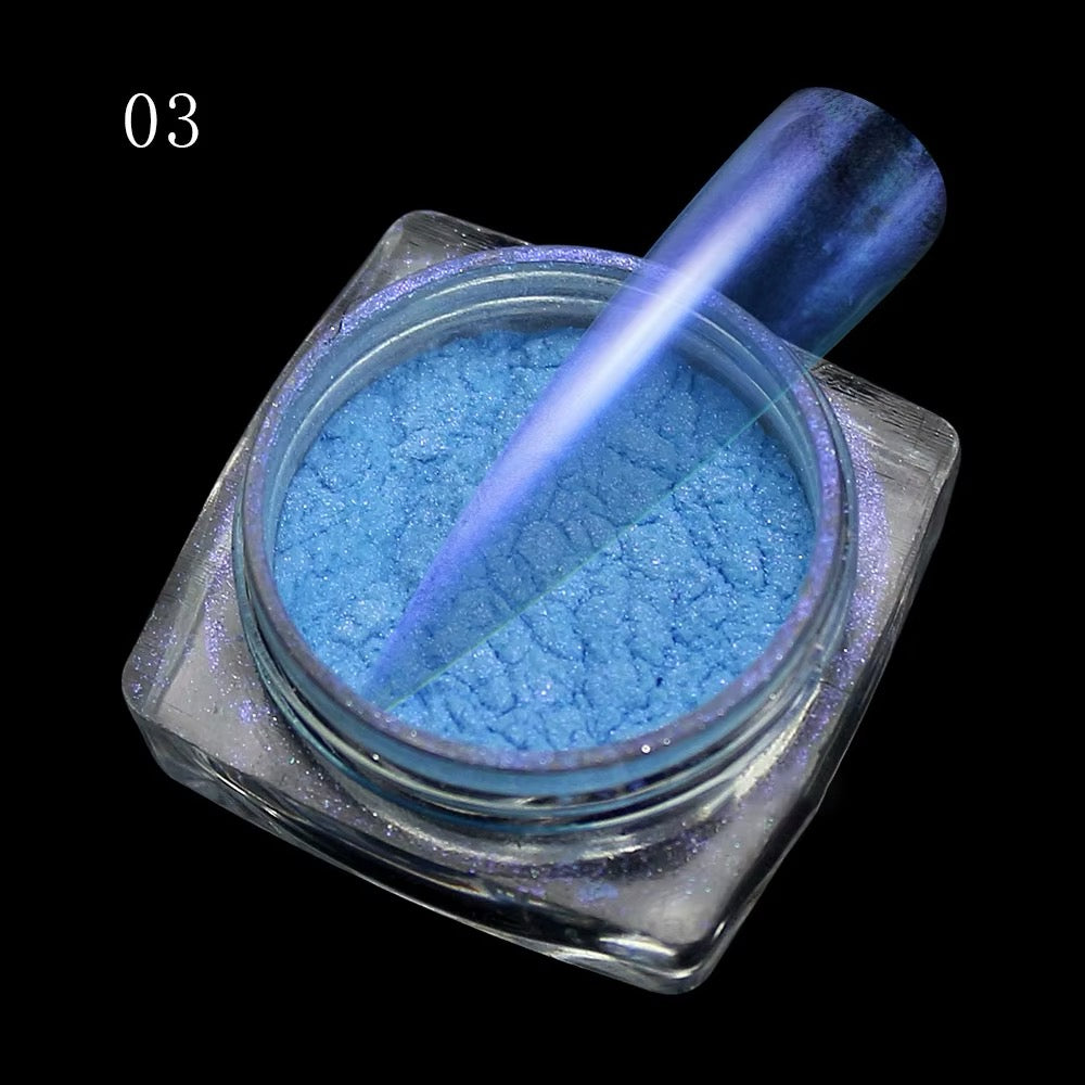 Set de 6 pigments chromes holographiques