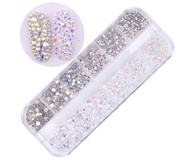 Mix Strass argenté et blanc