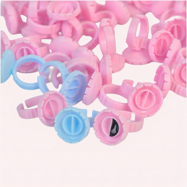 Bagues pour Colle Extension De Cils - Forme de cœur crantée