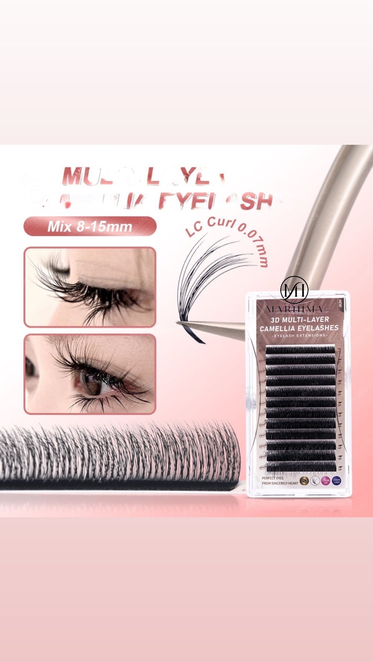 3D Multilayer lashes Camelia  - Courbure LC