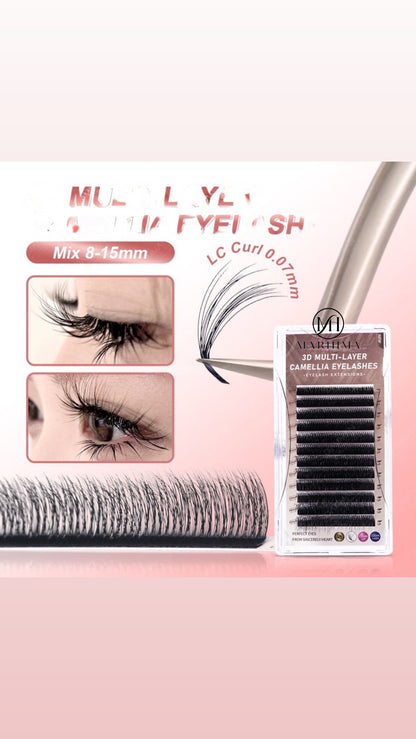 3D Multilayer lashes Camelia  - Courbure LC