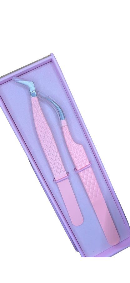 Set de deux pinces pour extension de cils