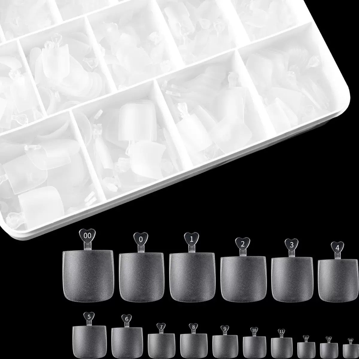 Capsules pieds matte transparentes (600pcs)