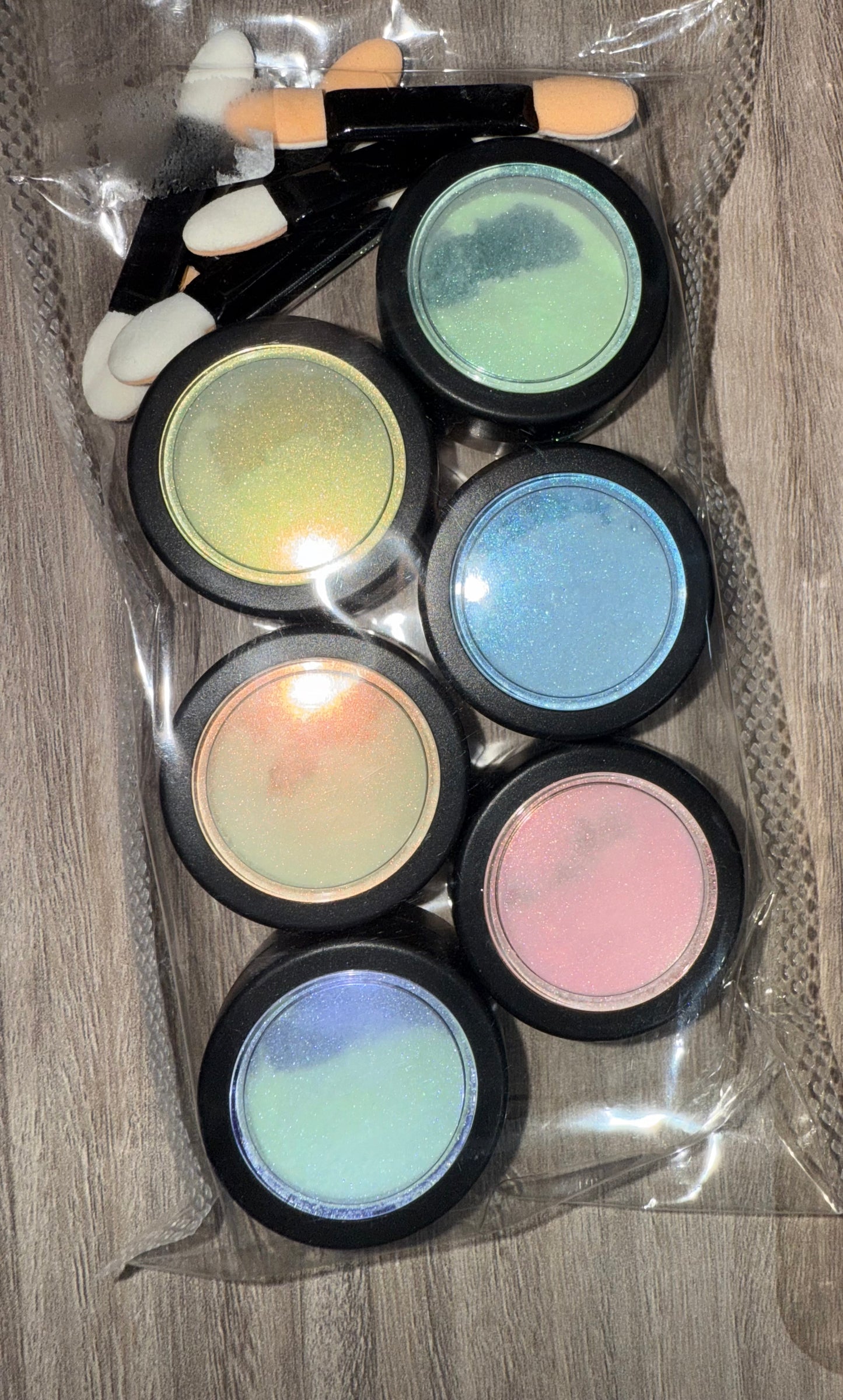Set de 6 pigments chromes holographiques