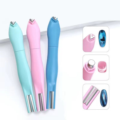 Stylo Aimanté Professionnel 2 en 1 : Effet Œil de Chat & Design Cœur 3D
