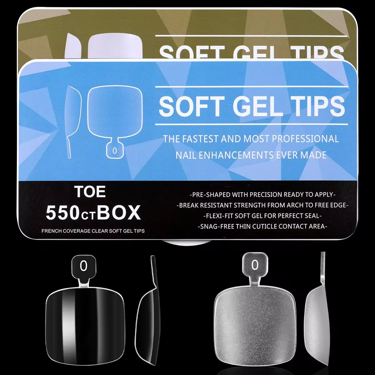 Capsules pieds matte transparentes (500pcs)