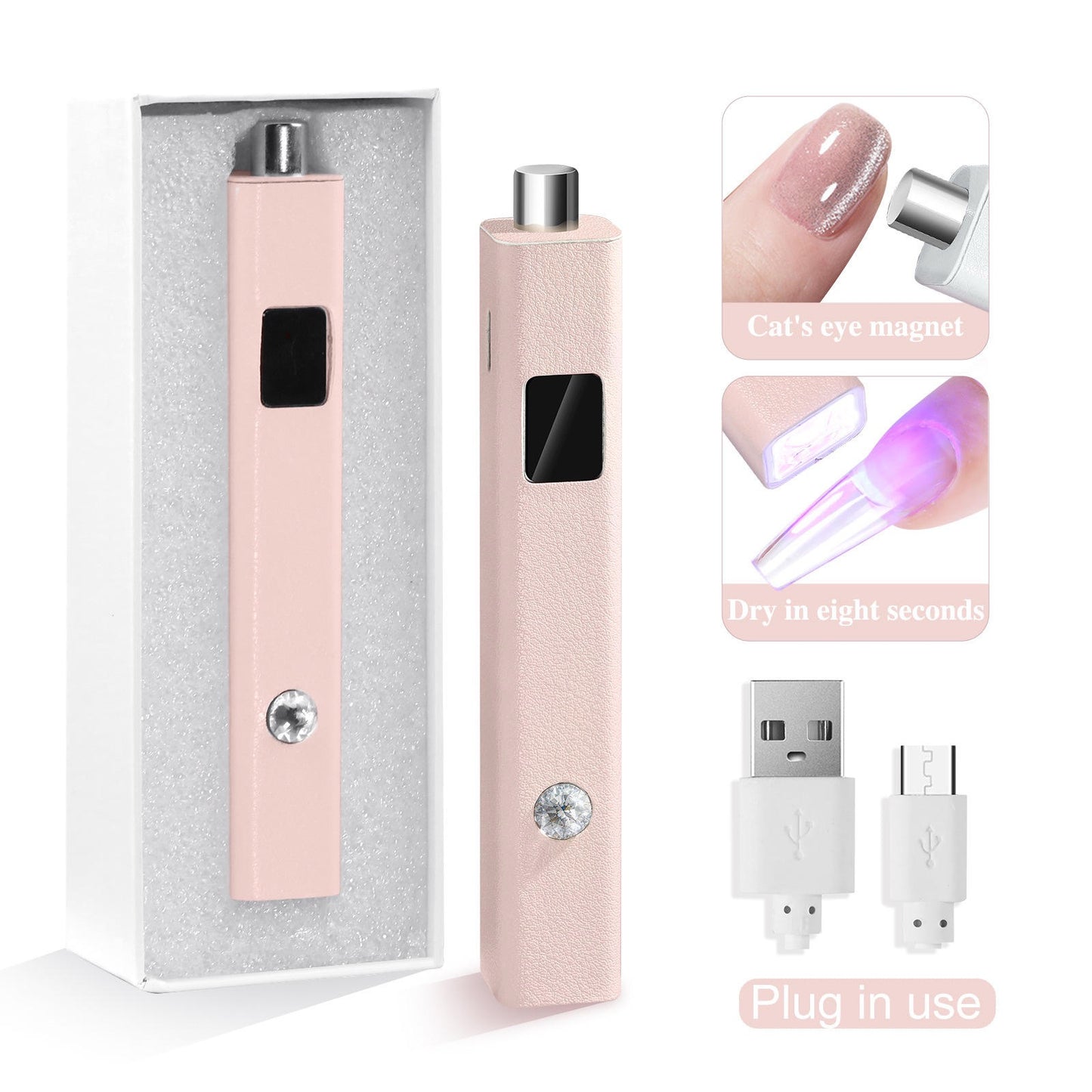 Mini lampe UV 2 en 1 avec acier – Effet Cat Eye