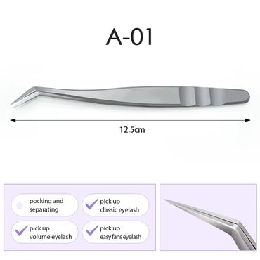 Pinces pour isolation de cils en acier inoxydable