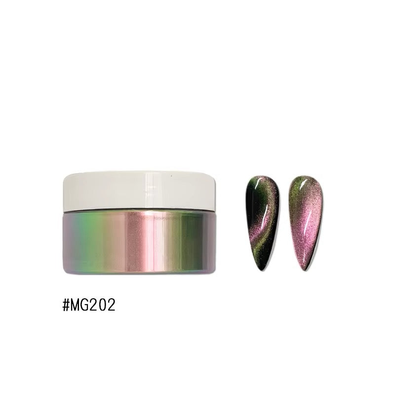 Set de 6 pigments chrome Cat eye / Effet magnétique et chromé