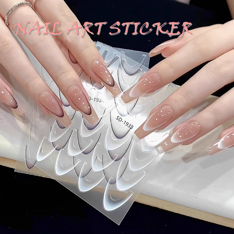 Nail stickers French ombré blanc