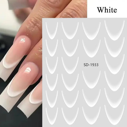 Nail stickers French ombré blanc