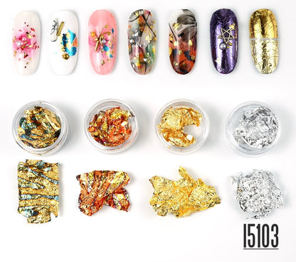 Mix feuilles d'or pour ongles (5pcs) (6pcs)