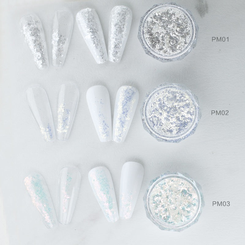 Lot de 6 flocons de paillettes