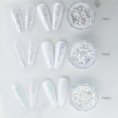 Lot de 6 flocons de paillettes