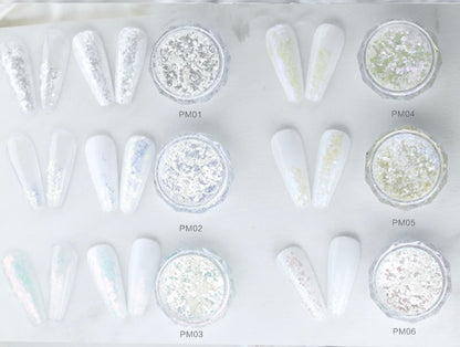 Lot de 6 flocons de paillettes