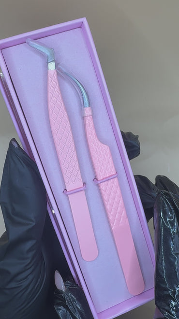 Set de deux pinces pour extension de cils